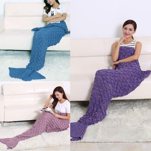 Knitted Mermaid Blanket