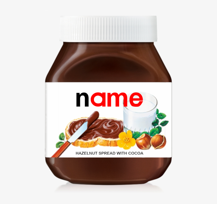 Personalised Custom Nutella Label