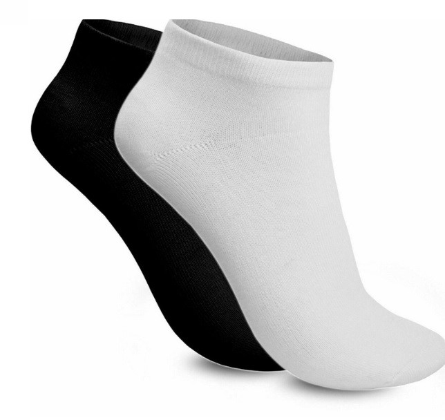 12 Pairs of Trainer Socks Black or White