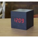 Black Wooden Cube Clock