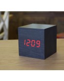 Black Wooden Cube Clock